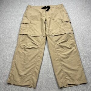 Eddie Bauer Convertible Cargo Pants Mens XLx30 Khaki Tan Zip Off Hiking Utility